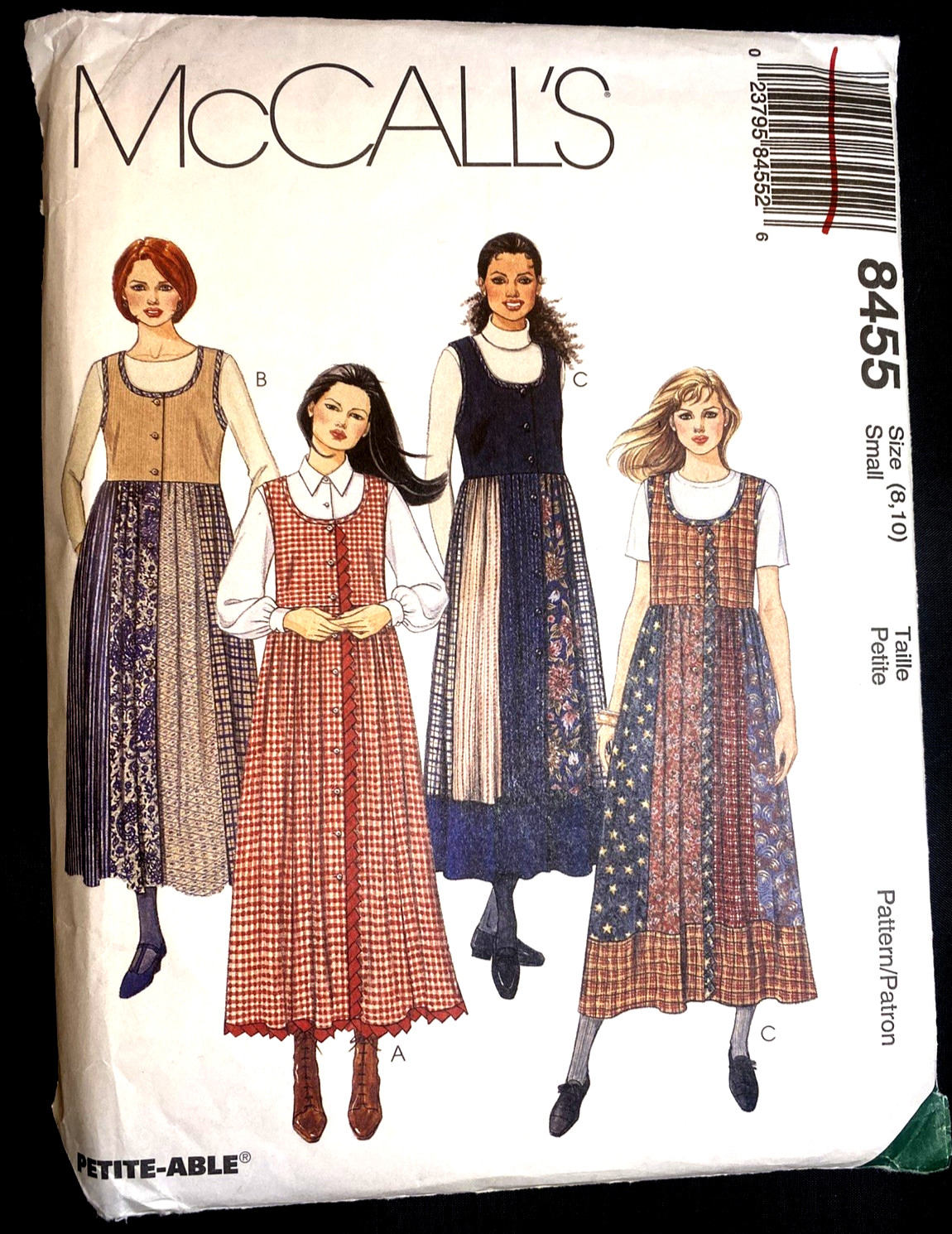 UCFF~Vtg 1990s McCall's 8455 Petitable Jumper Pattern~Sz 8-10~OOP