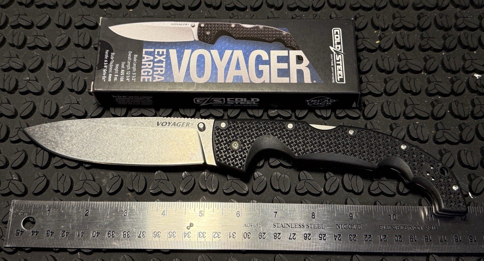 Cold Steel Voyager Extra Large XL AUS-10A Drop Point Blade Griv-Ex Handle