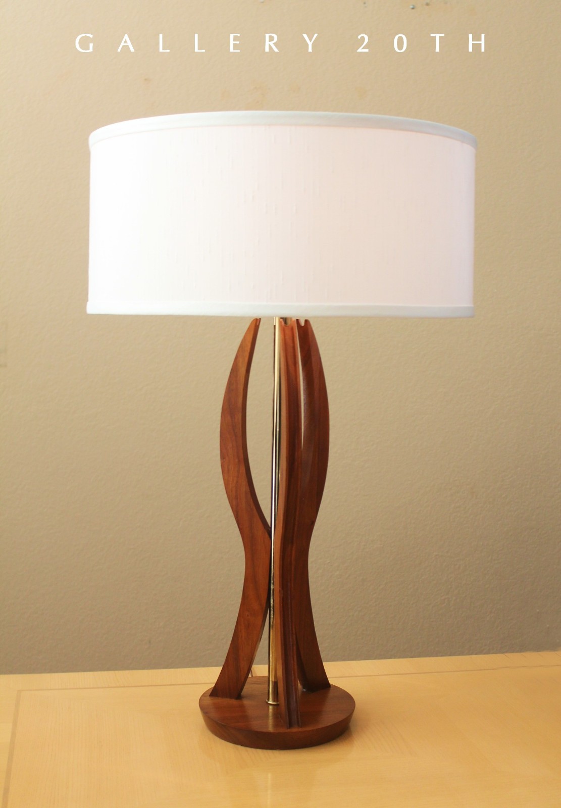 MINTY VTG MID CENTURY DANISH MODERN LAMP 50'S TEAK ATOMIC BRUCE INDUSTRIES 60s
