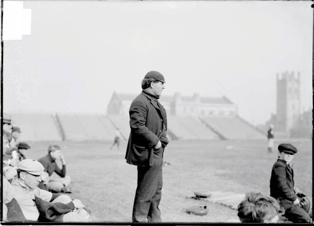 Noted Athletic Coach Amos Alonzo Stagg Stands On The Field Coachi - Old Photo