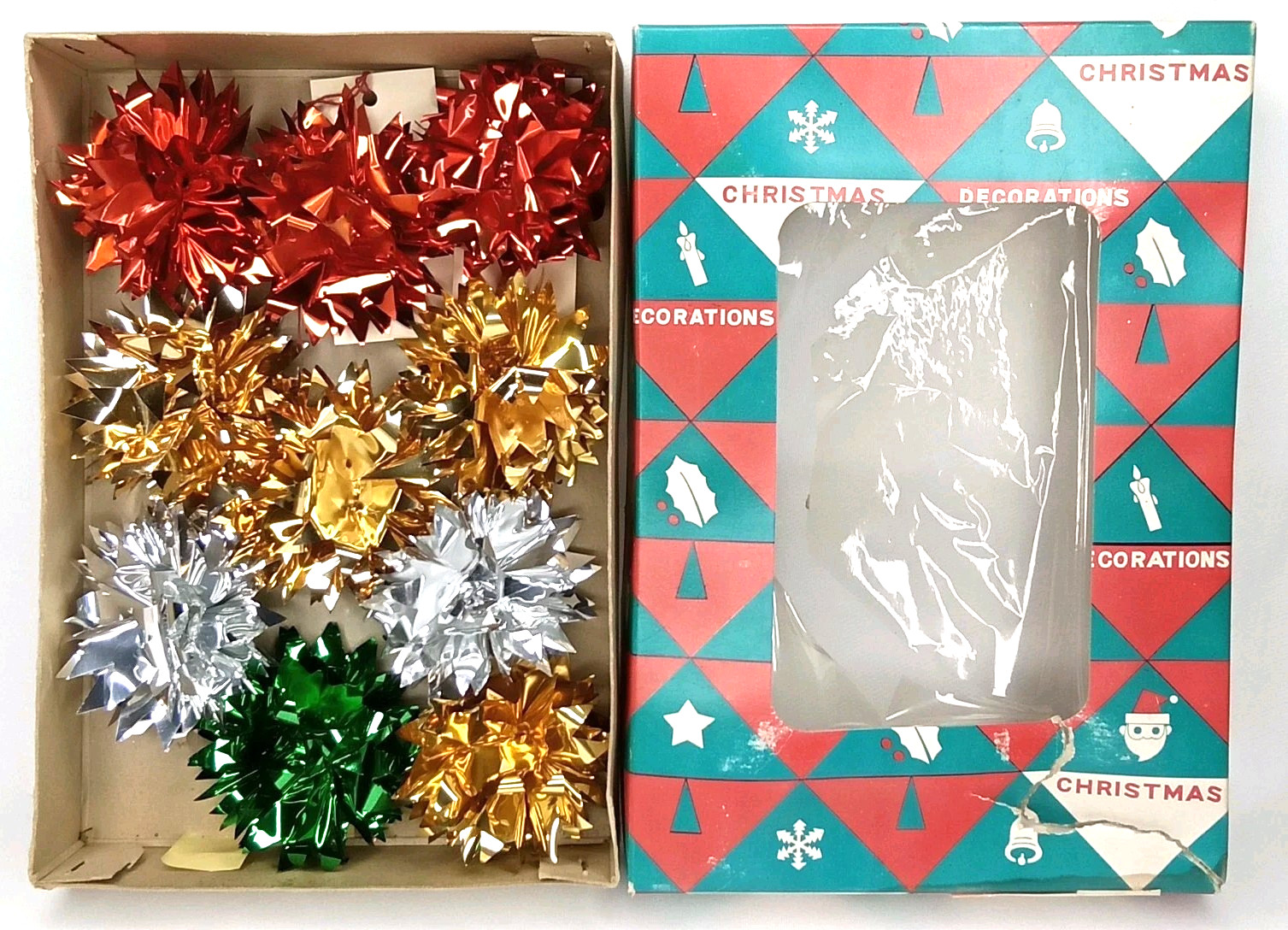 Masco Christmas Gift Foil Bows With Original Box Made In Japan Vintage 1950s