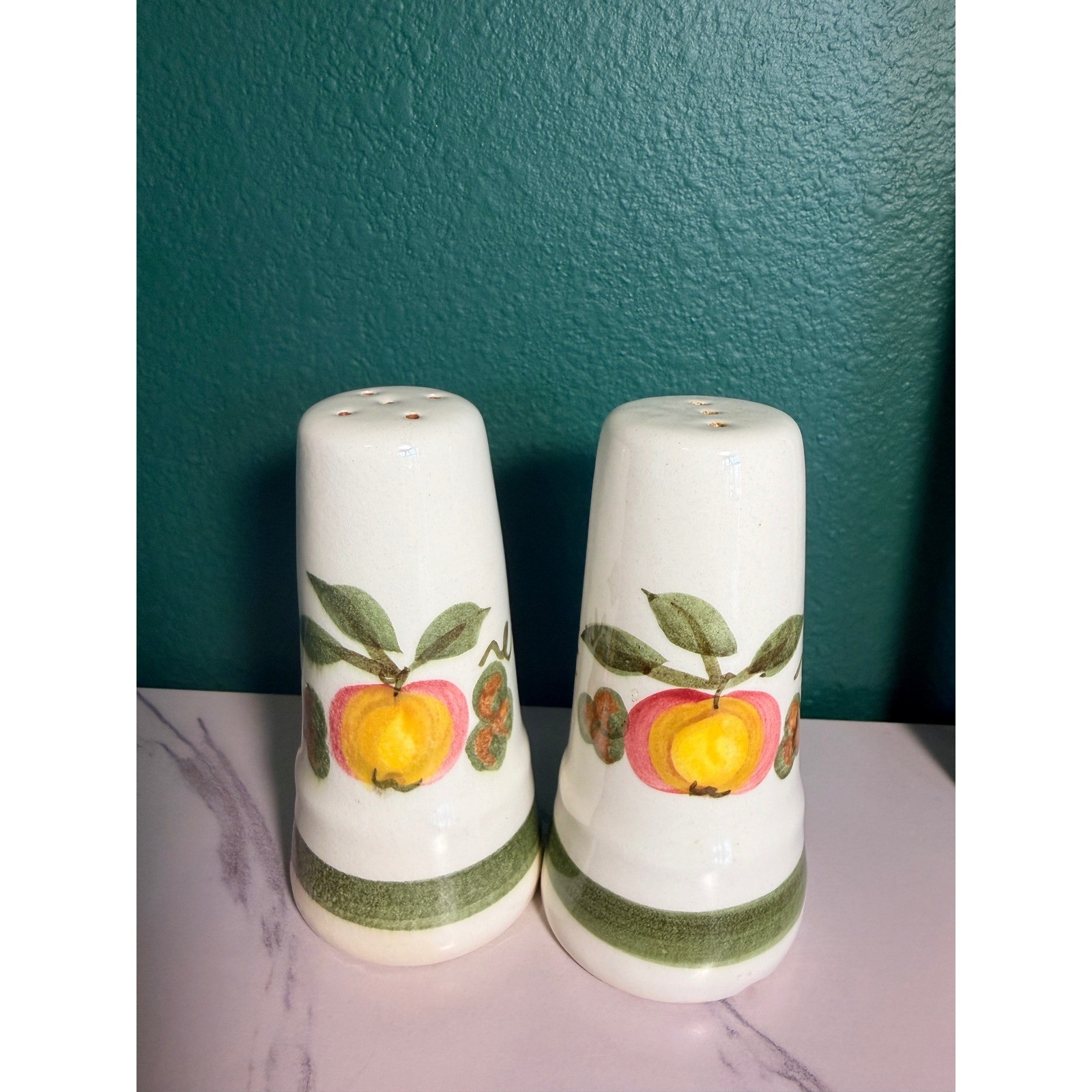 Vintage Stangl Pottery Apple Delight Salt and Pepper Shakers Set 4