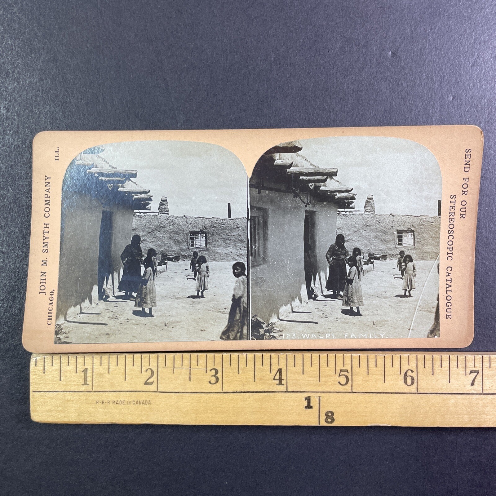Walpi Native American Family Stereoview John M Smyth Co Chicago 1890s Arizona