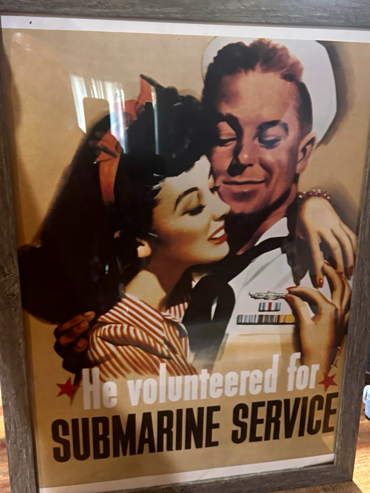 He Volunteered  SUBMARINE SERVICE WWII U.S. Navy Recruiting Poster reproduction 