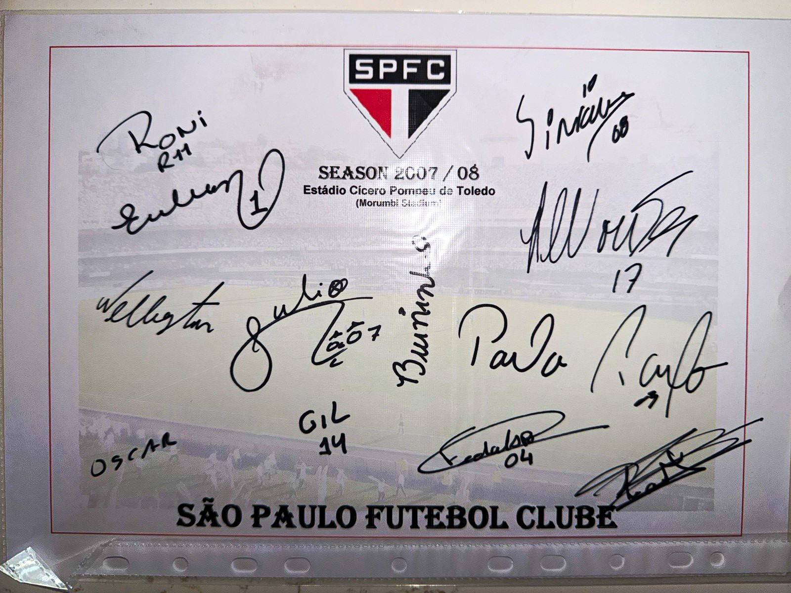 Sao Paulo Futebol Club SPFC Signed Picture Multi-Player Auto w/COA Brazil Soccer