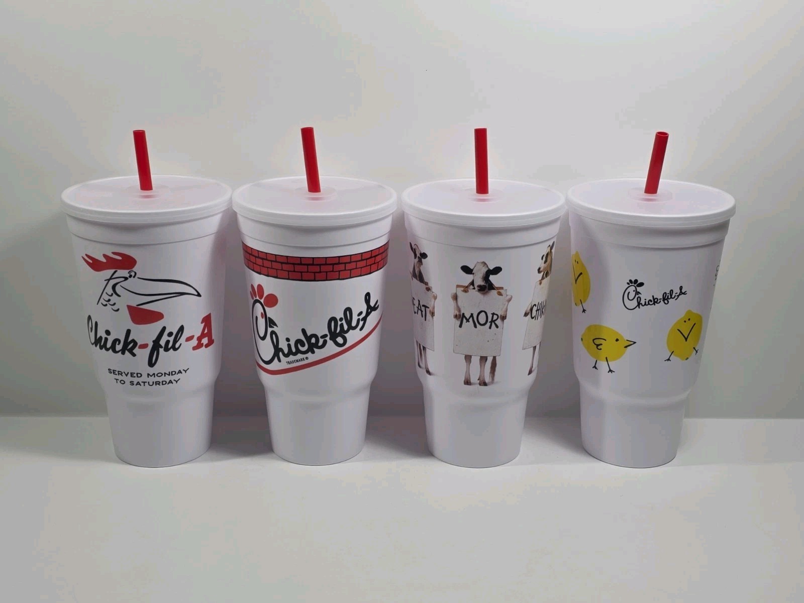 Chick-fil-A Collectible Classic Reusable Cup Set Of 4 BRAND NEW & UNUSED