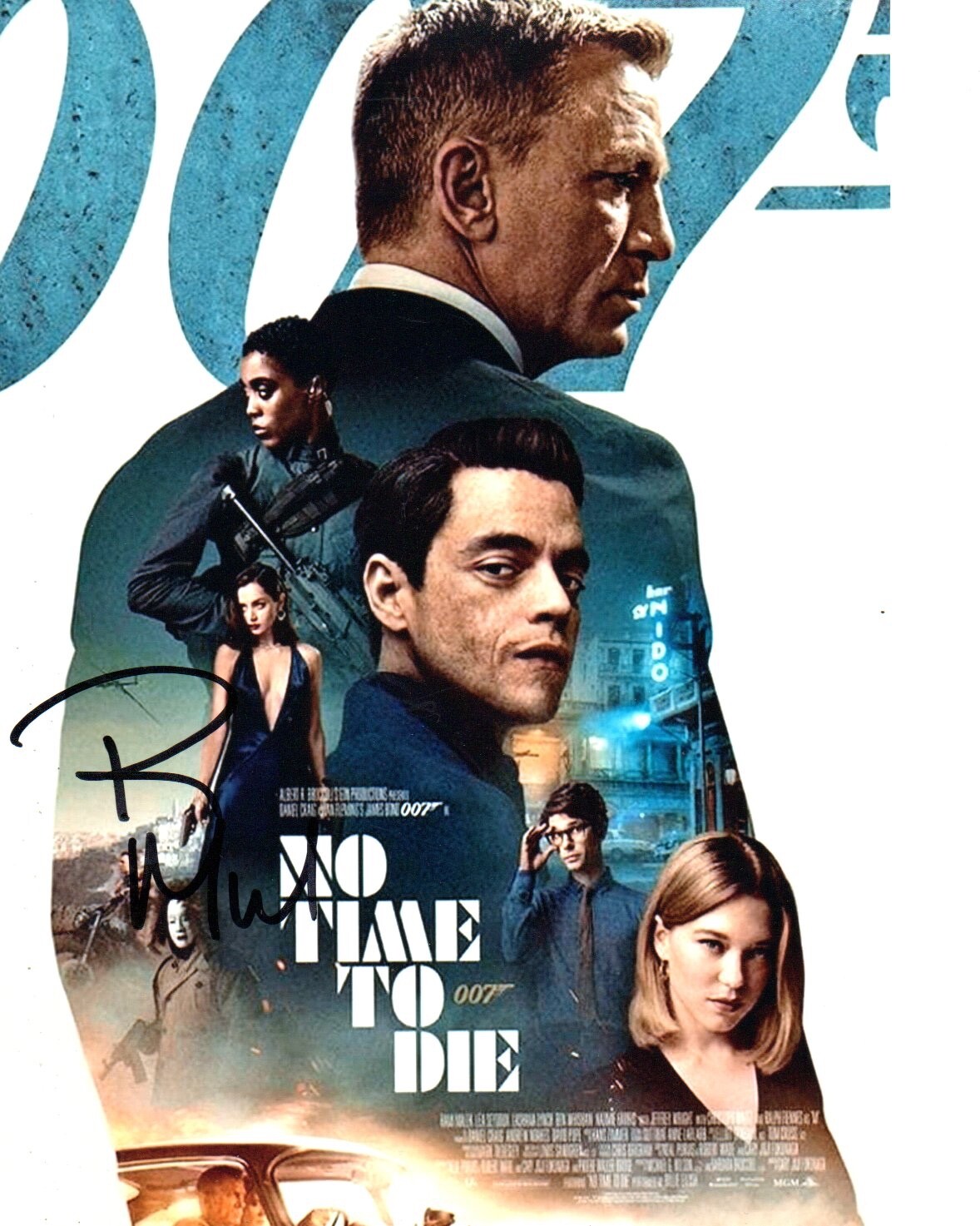 RAMI MALEK SIGNED JAMES BOND FILM  NO TIME TO DIE AUTOGRAPH AS SAFIN 10 X 8 COA