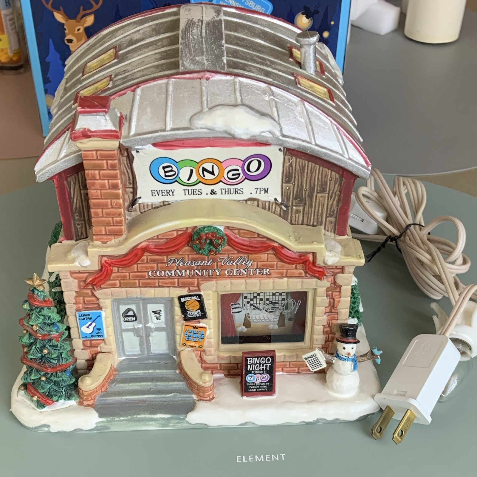 Pleasant Valley Community Center REC-CENTER Bingo Night Lighted Village Building