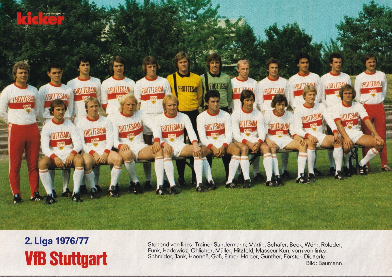 20 team pictures 2. League South 1976/77