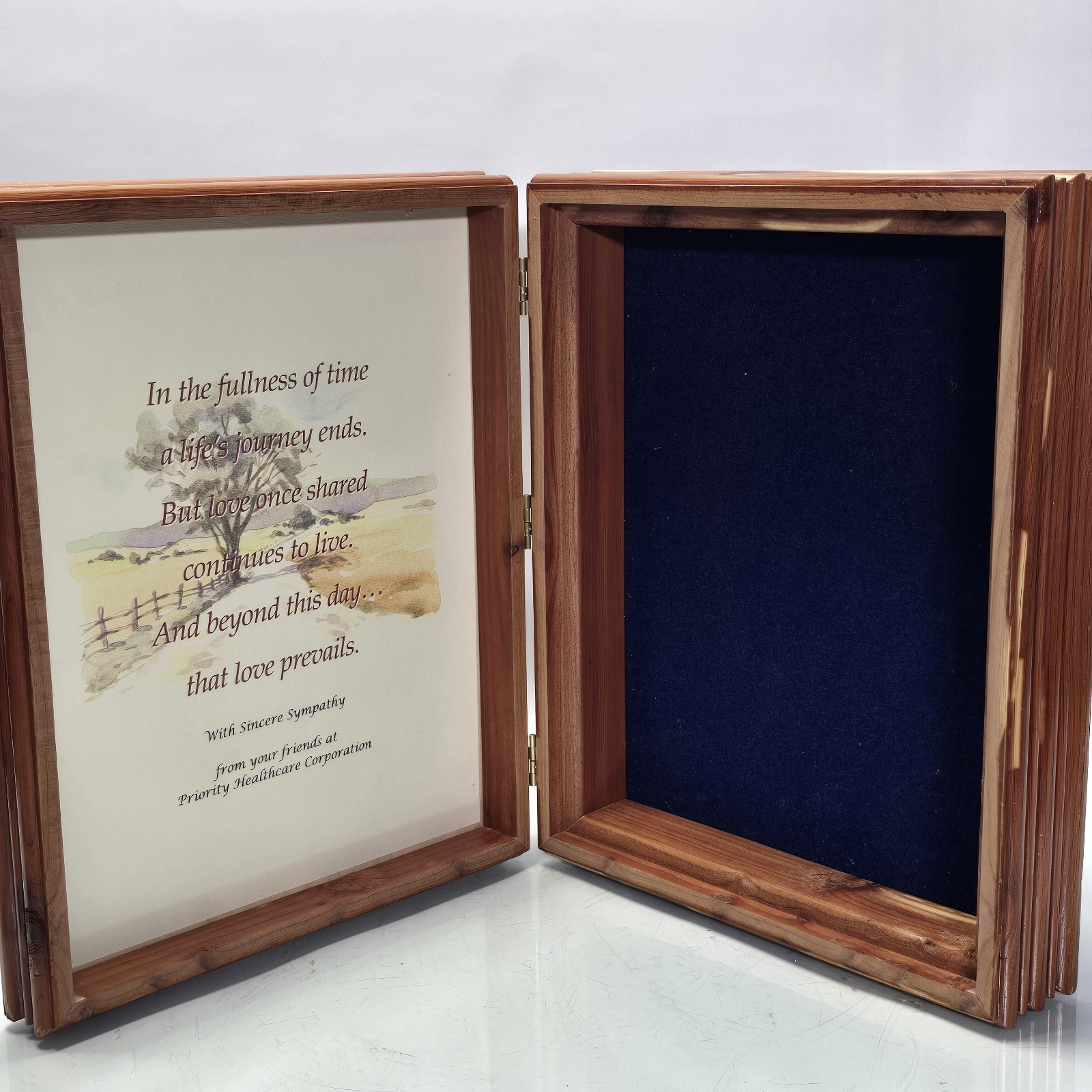 Vintage Wooden Bible Storage Box Book Shaped Keepsake Scripture Prayer Religious