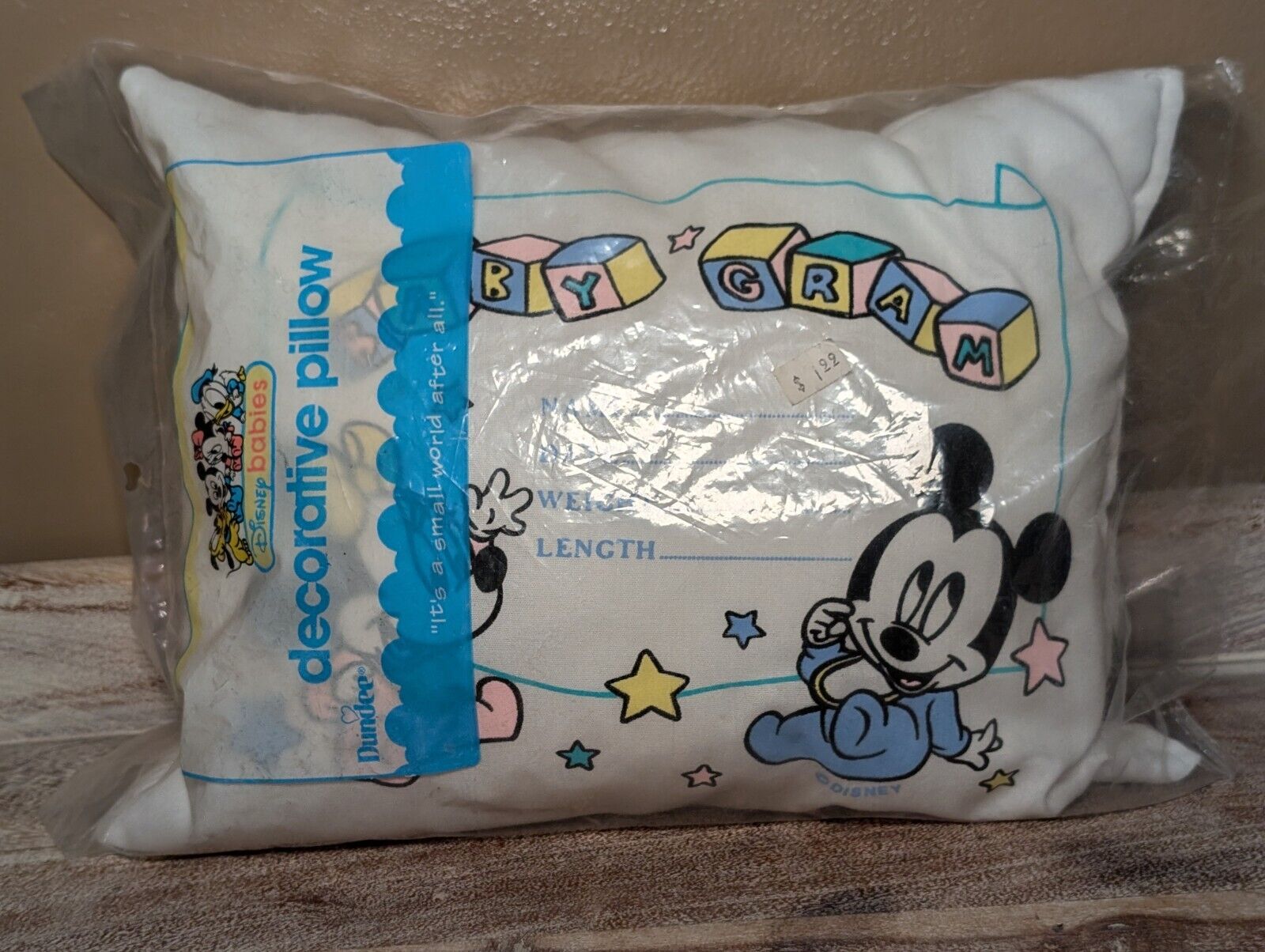 Vintage Dundee Disney Baby Gram Decorative Pillow Mickey Minnie Donald Daisy