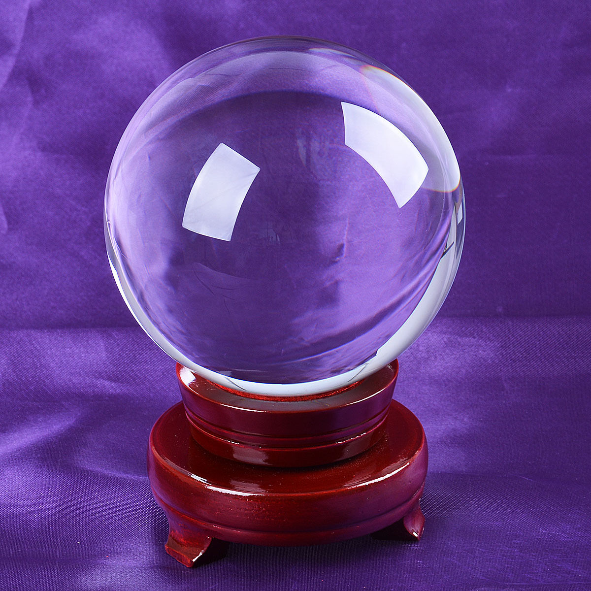 LONGWIN 120MM Clear Crystal Ball Meditation Glass Sphere Photo Prop Free Stand