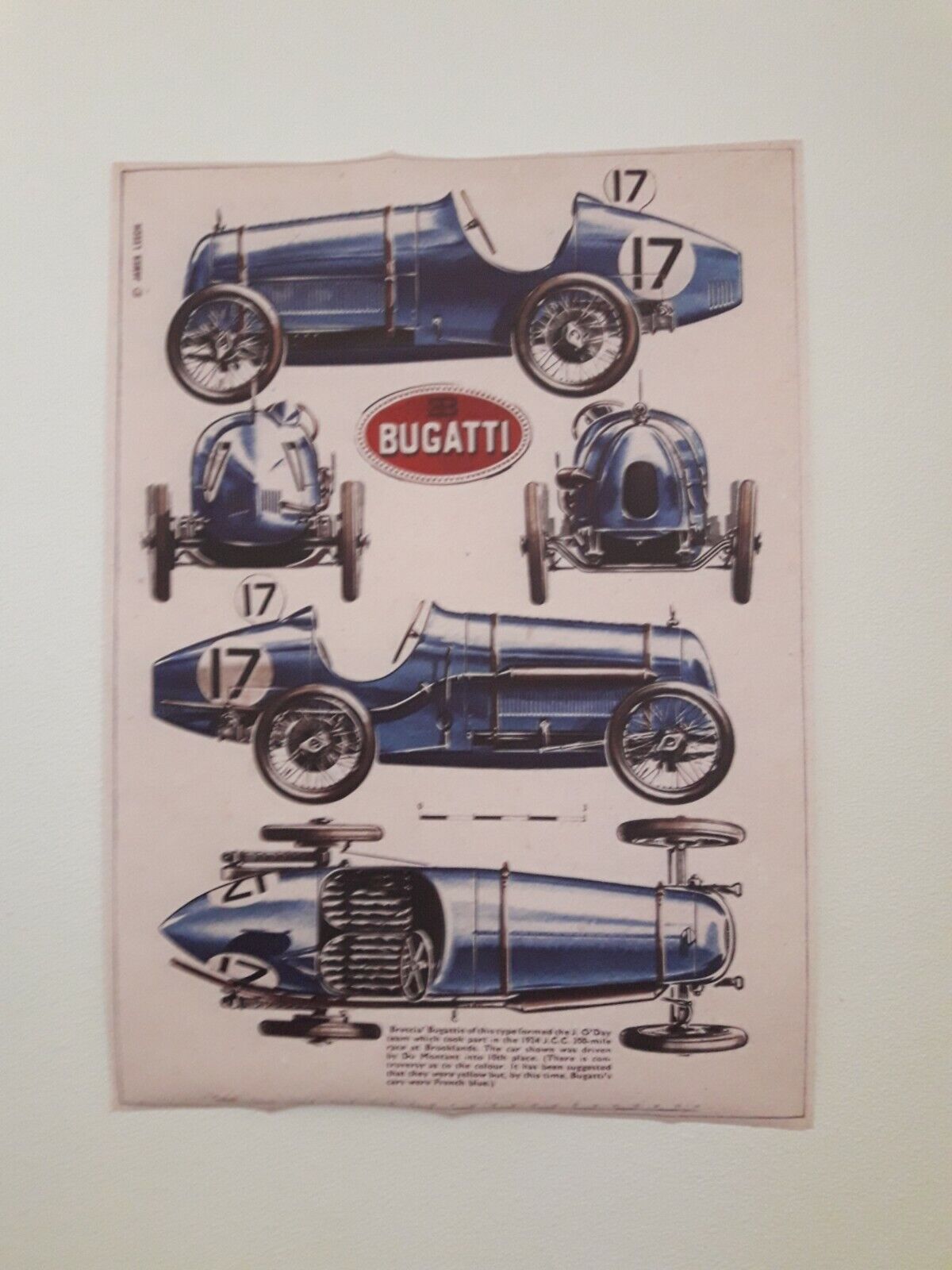 Bugatti Large Canvas Printed Car Brand Poster 50x70cm