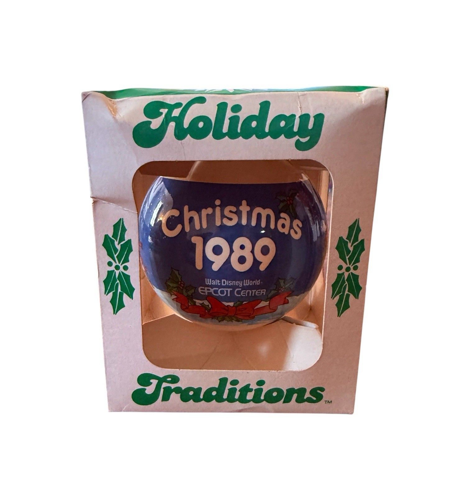 VTG Epcot Center 1989 Walt Disney World Christmas Ornament Glass Ball Figment