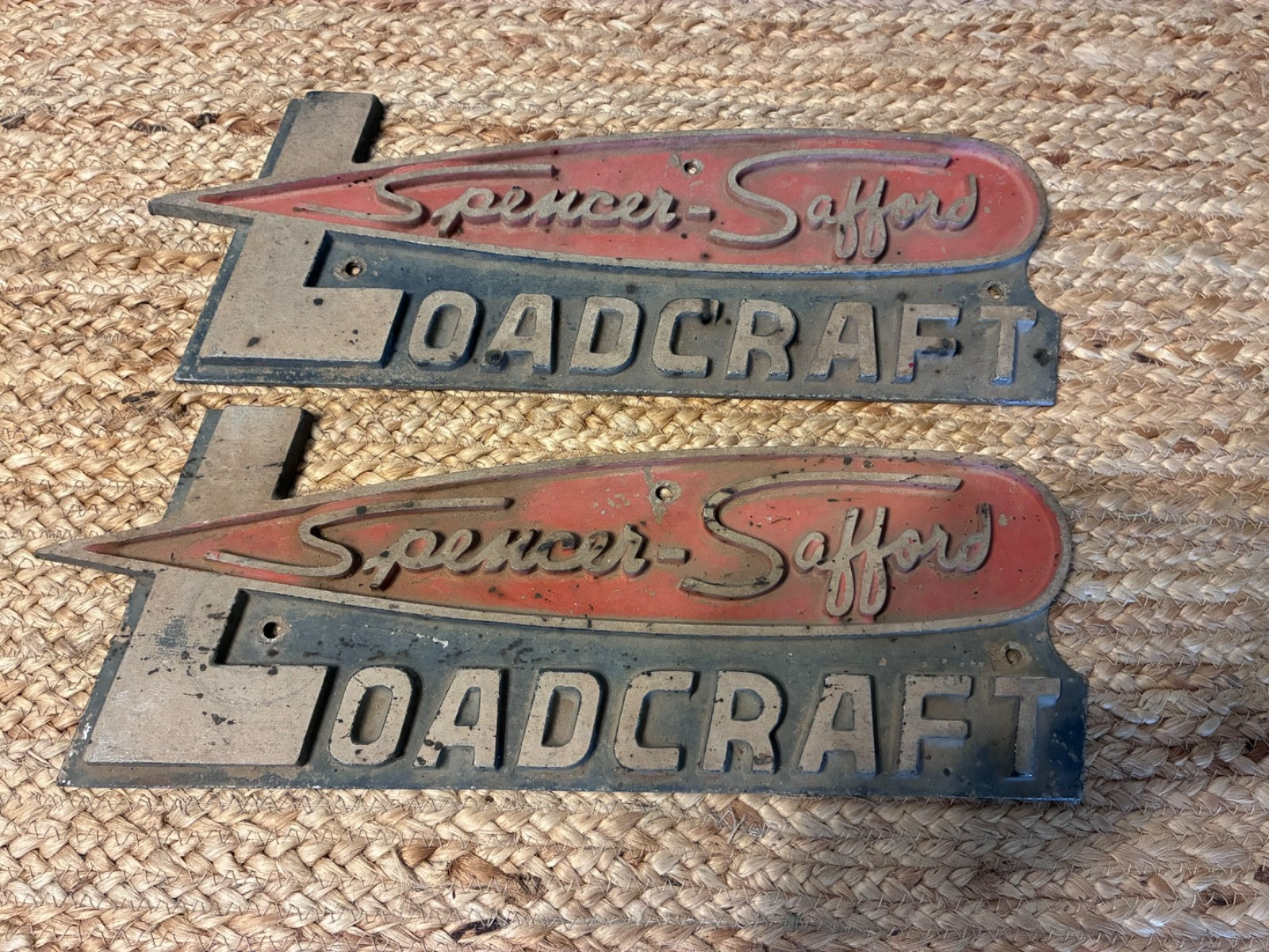 Vintage Spencer Safford Loadcraft Metal Trailer Emblems Badge 15\