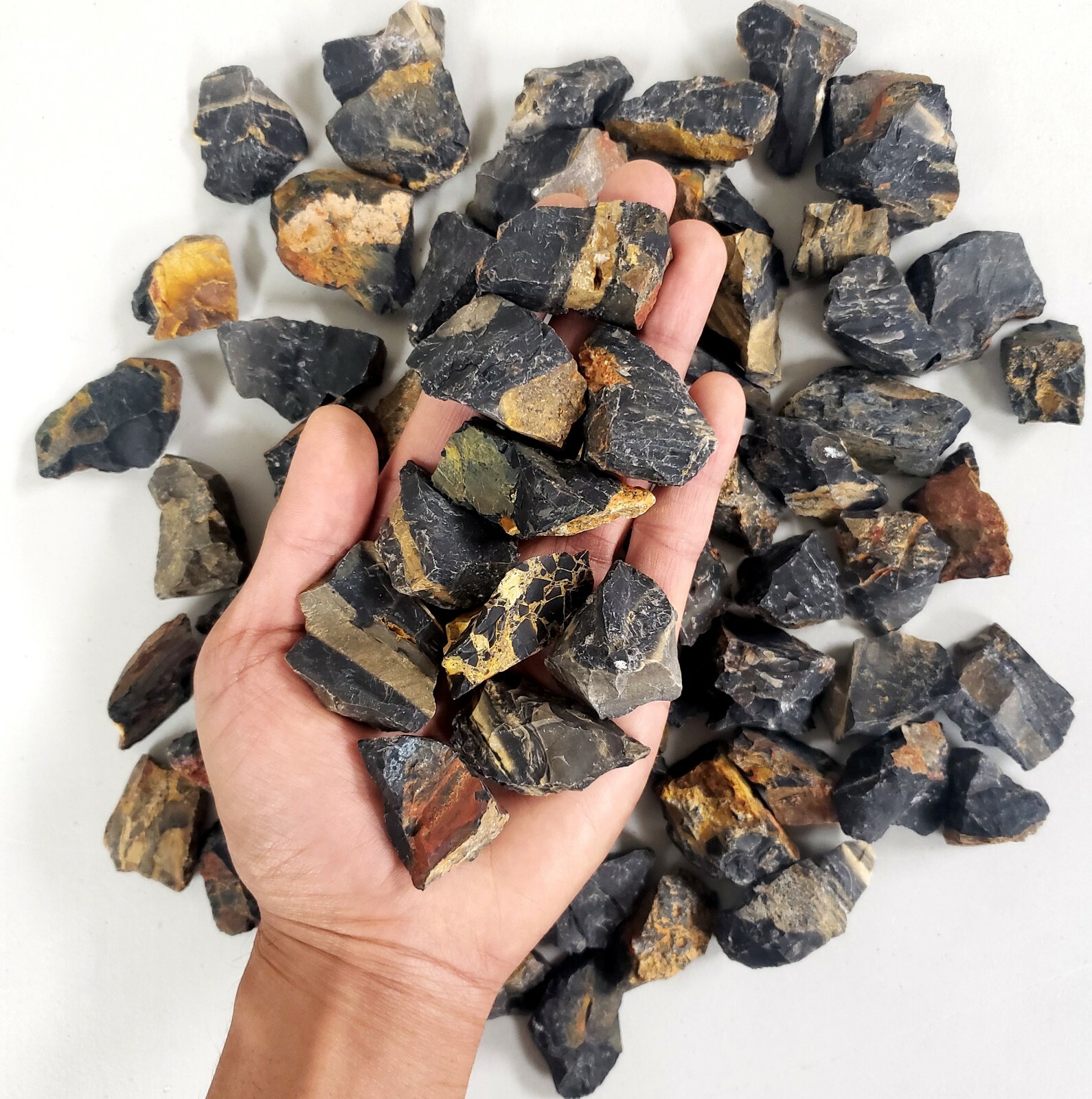 Black Onyx Stones - Bulk Raw Crystals from Brazil - Rough Stones Wholesale