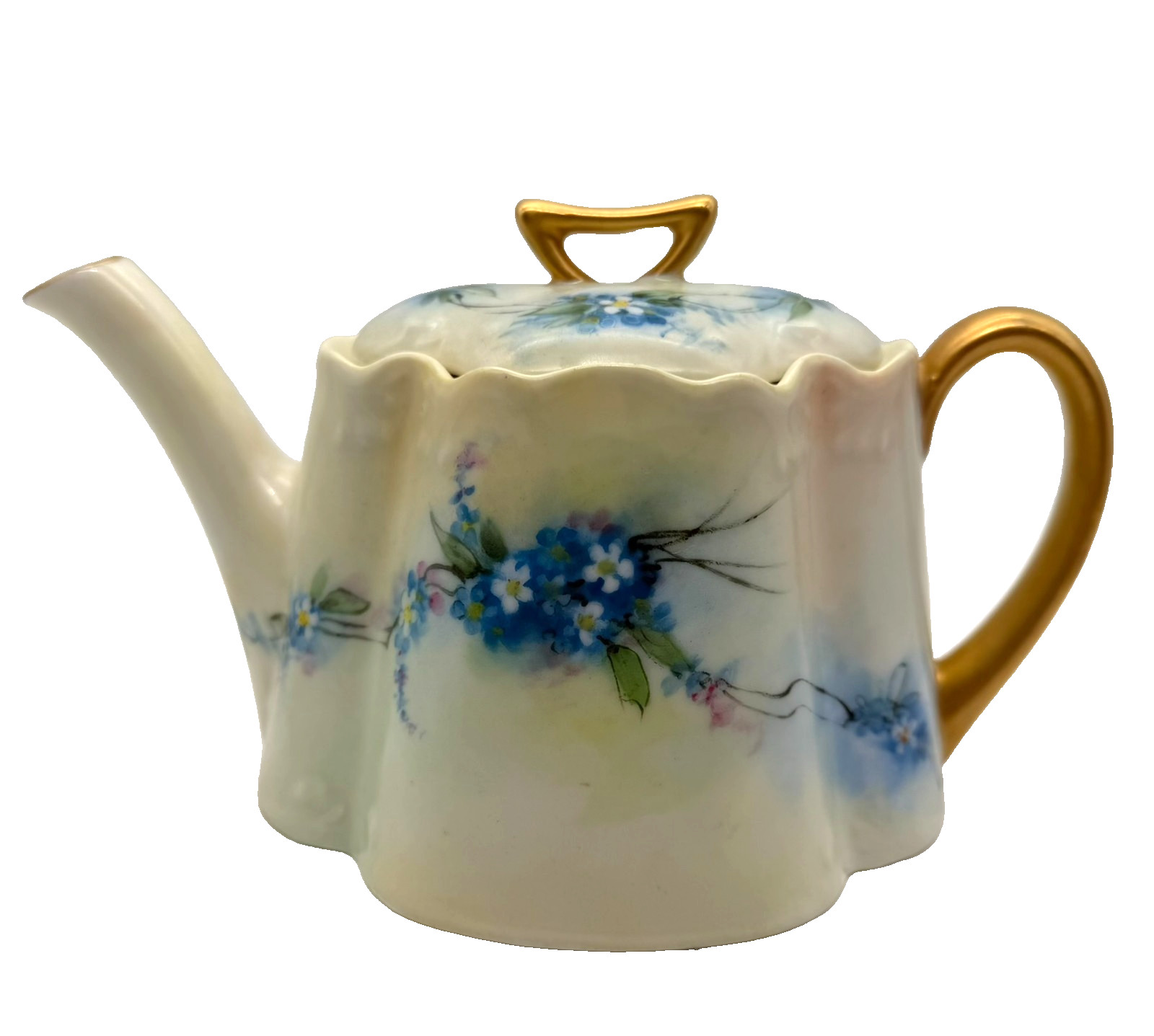 Antique Circa 1880–1918 Art Nouveau ZS & Co Bavaria Hand Painted Floral Teapot