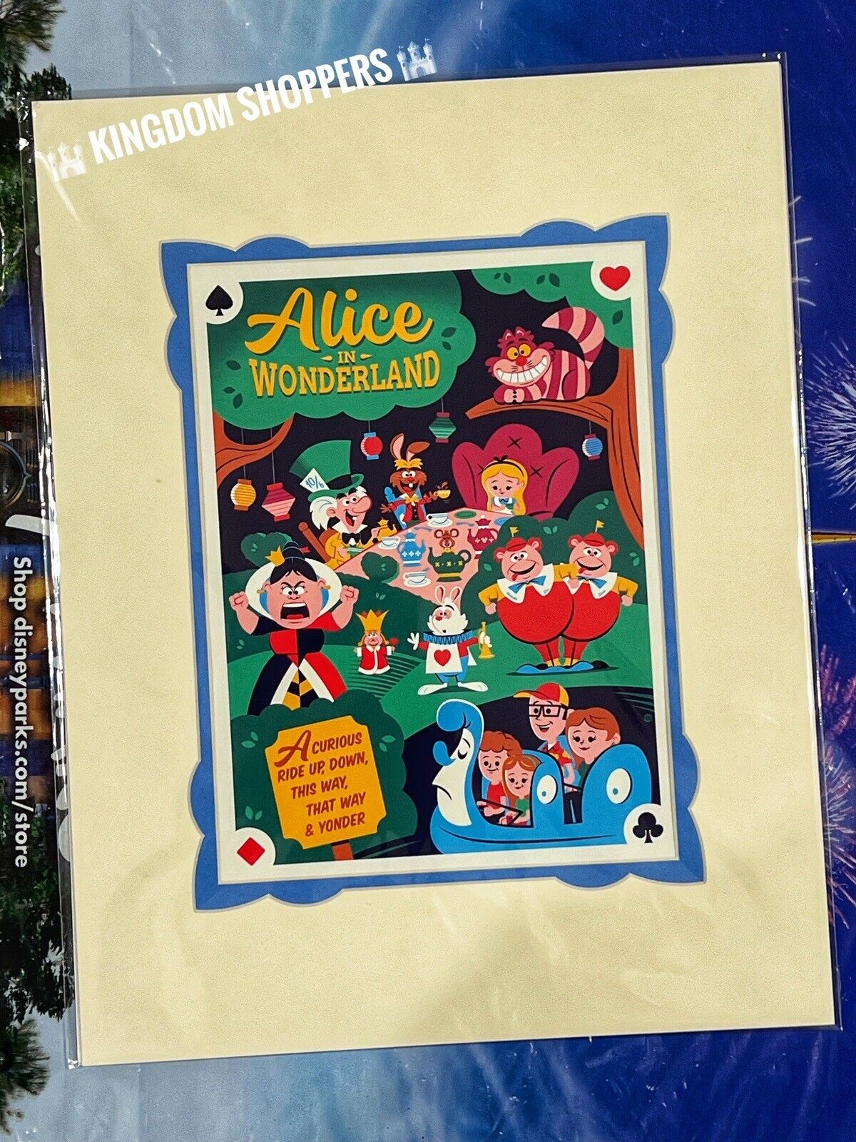 2024 Disney Parks Dave Perillo Alice In Wonderland Curious Ride Print 14x18”