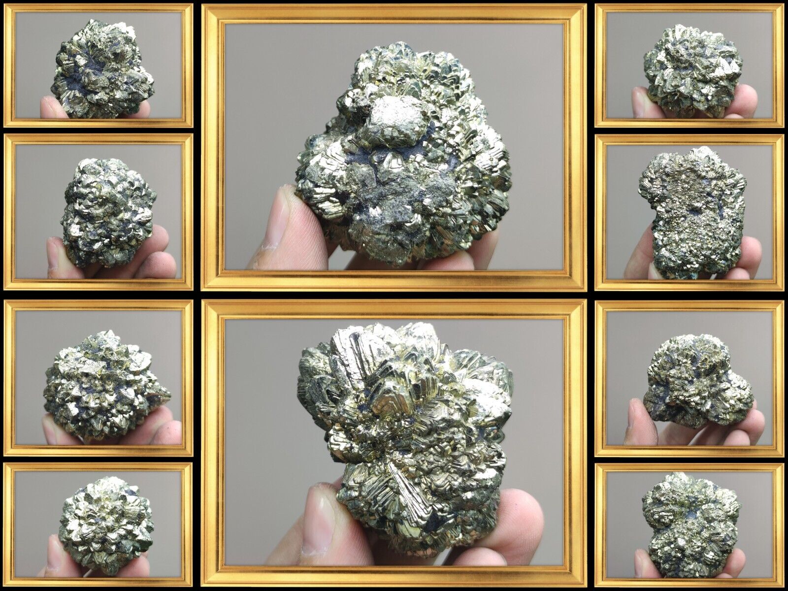 Natural Selectes 10 Pieces Big Sizes Golden Marcasite Crystals Lot , 2.3Kg