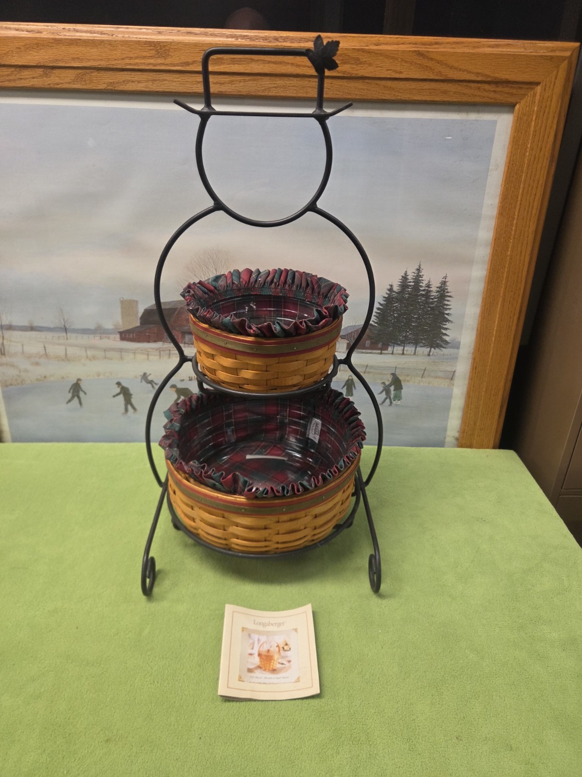 Longaberger Wrought Iron Snowman with 2 Baskets/ Liners Longaberger Wrought Iron Snowman with 2 Baskets/ Liners
