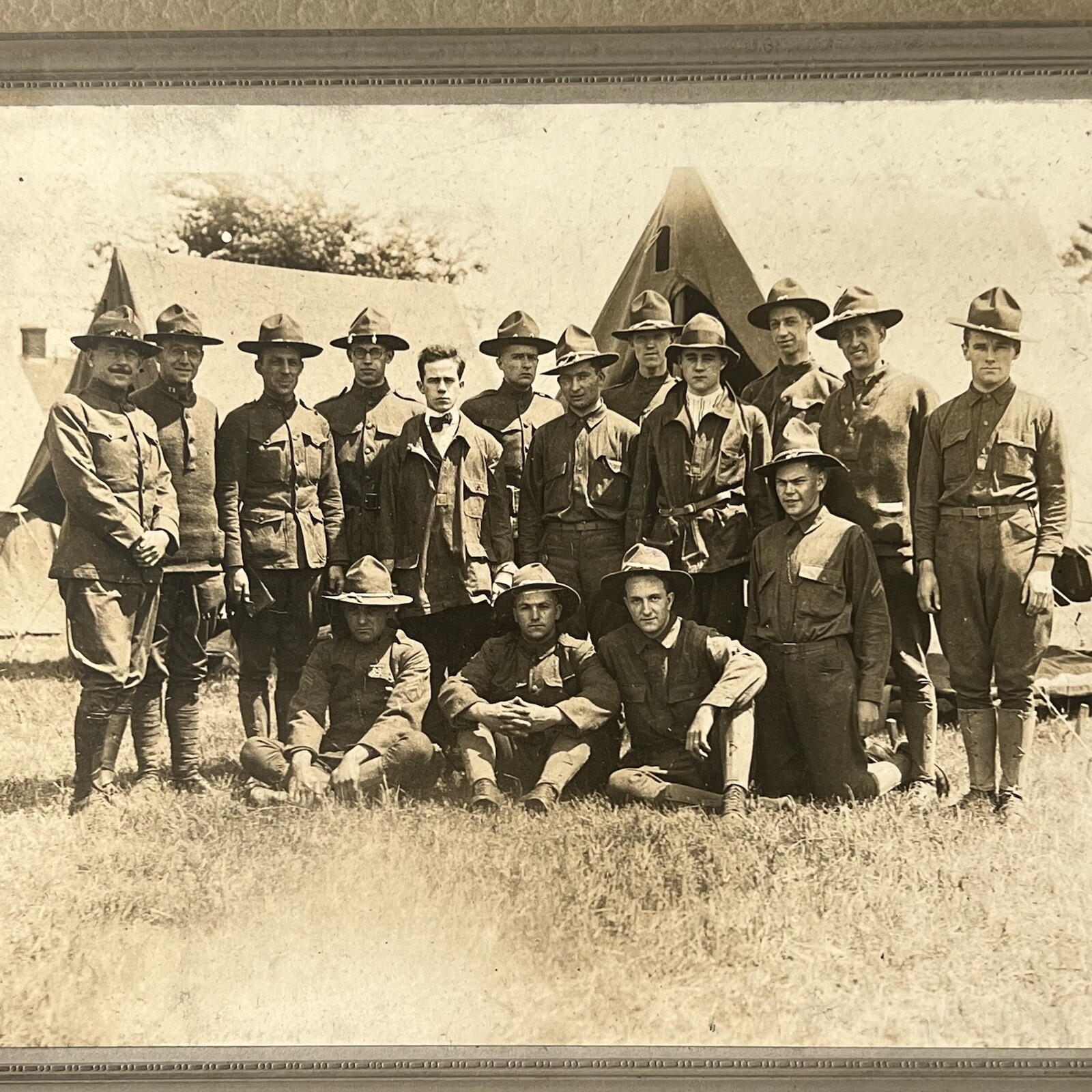 Antique Cabinet Card Photograph Army Military Men Campaign Hat Springfield MA