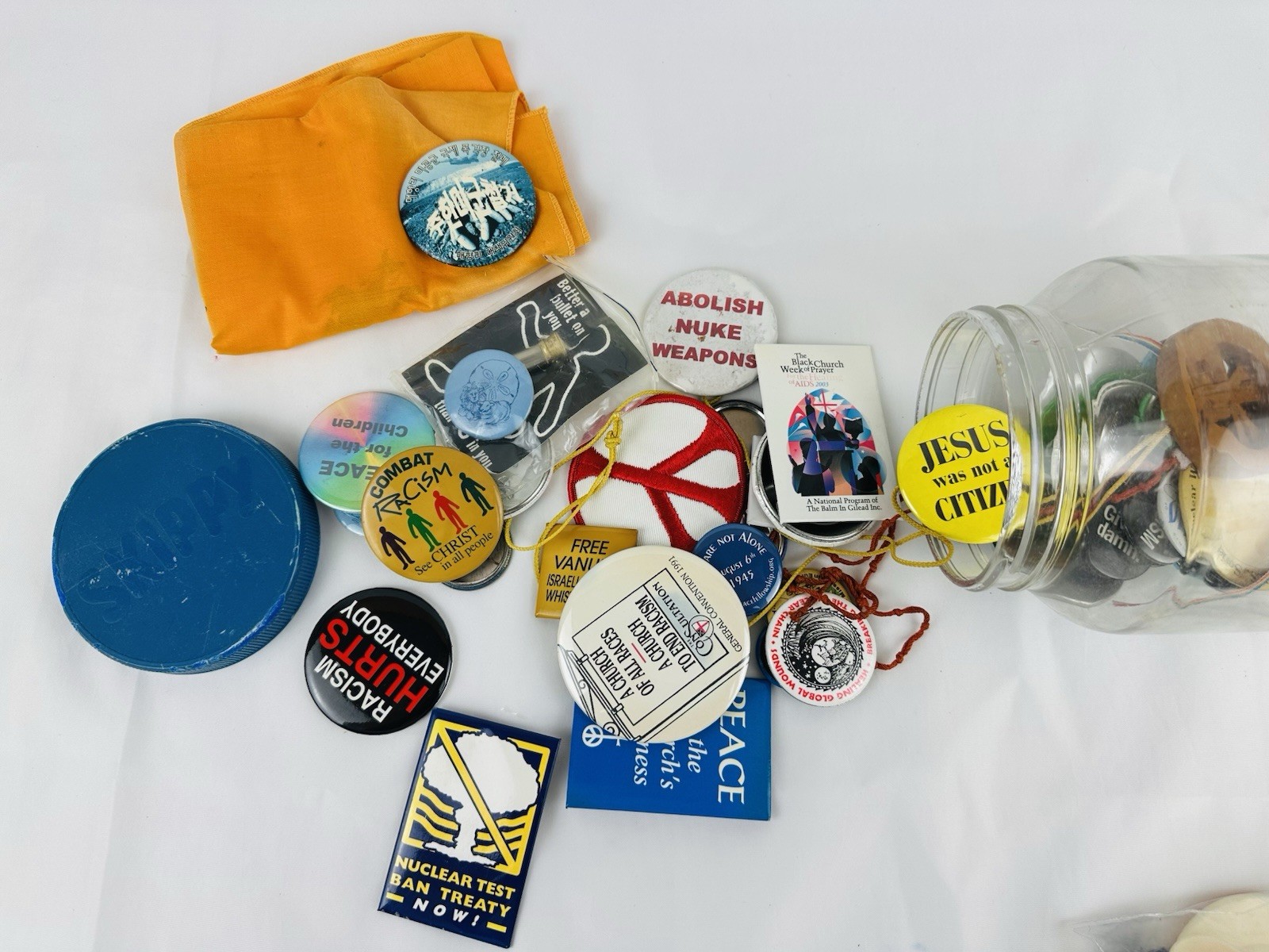 VTG Marching Activist Pin Lot Buttons 40+ Equality Anti Nukes War Peace Religion