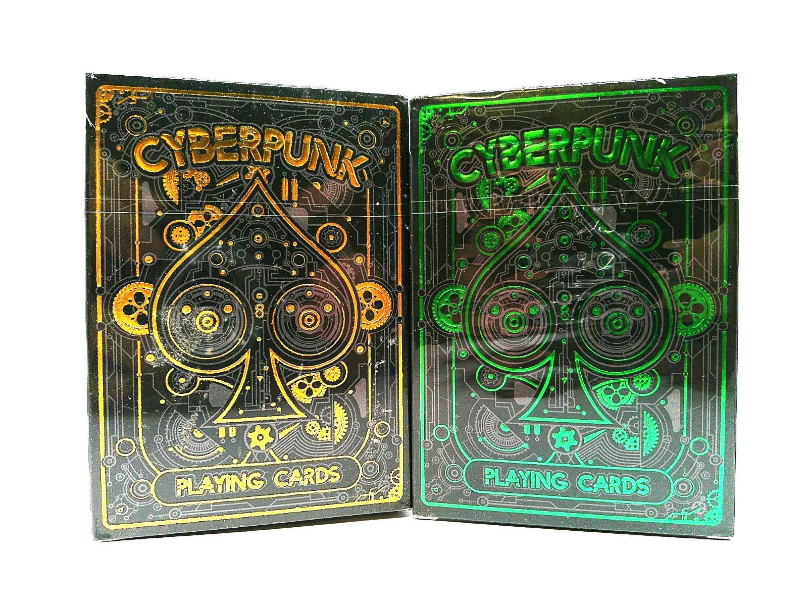 TWO NEW SEALED DECKS OF CYBERPUNK PLAYING CARDS FROM ELEPHANT CO.