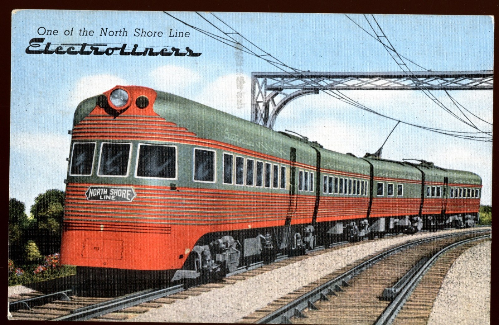 North Shore Line Electroliner - Chicago, North Shore & Milwaukee 1940s Postcard