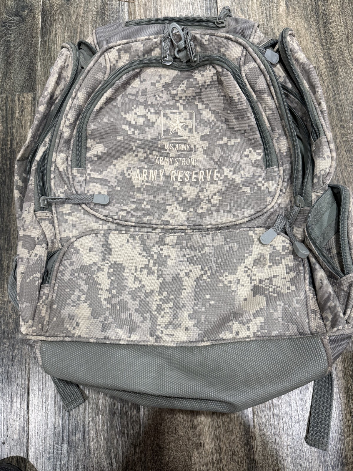 US Army Reserve Army Strong Backpack ACU Digital Camo Embroidered Book Ba