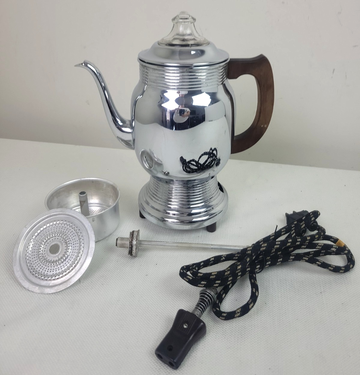 Vintage General Electric Percolator 119P1C Includes Cloth Covered Cord Tested