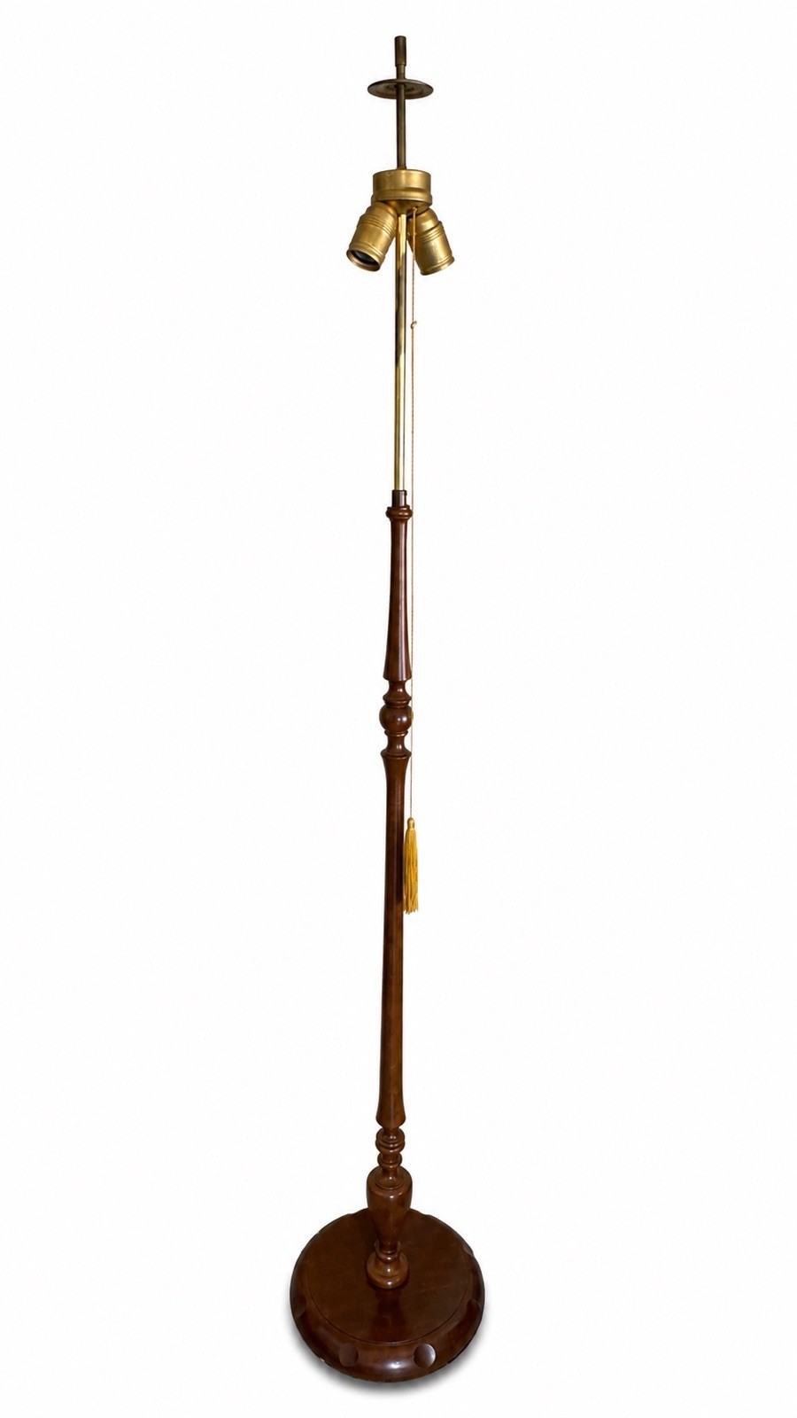 Vintage MCM Tall Spindle Wood Floor Lamp Dual Socket 1970s Colonial Revival  64”