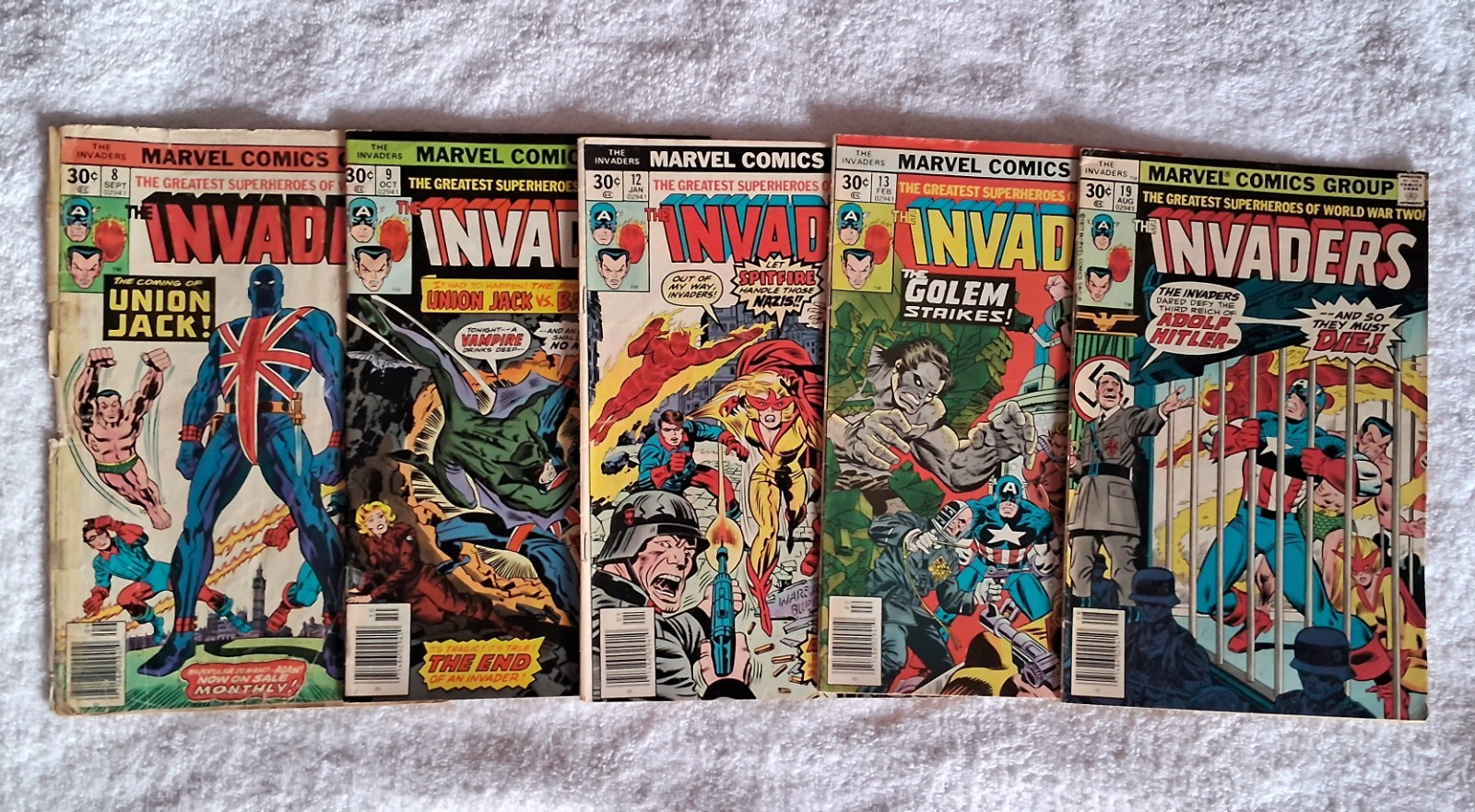 The Invaders #8,9, 12,13,19 (Marvel Comics ) Bronze Age The Invaders #8,9, 12,13,19 (Marvel Comics ) Bronze Age