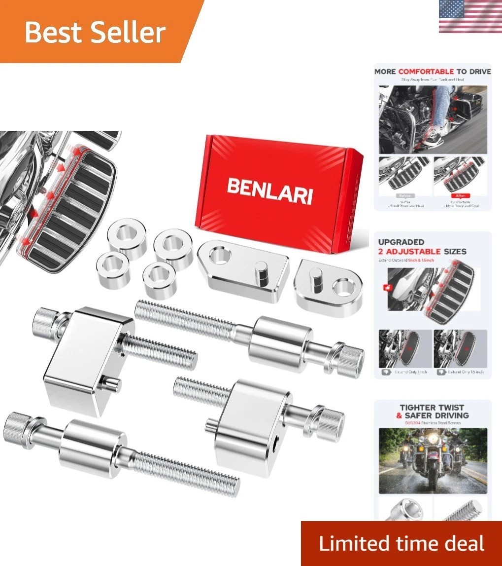 Durable Aluminum & Stainless Steel Floorboard Extension Kit for Harley Touring Durable Aluminum & Stainless Steel Floorboard Extension Kit for Harley Touring