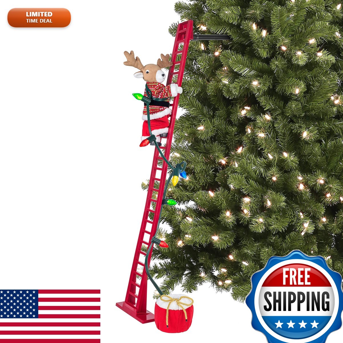Mr. Christmas Super Climber Musical Animated Christmas Decoration 42in Plush
