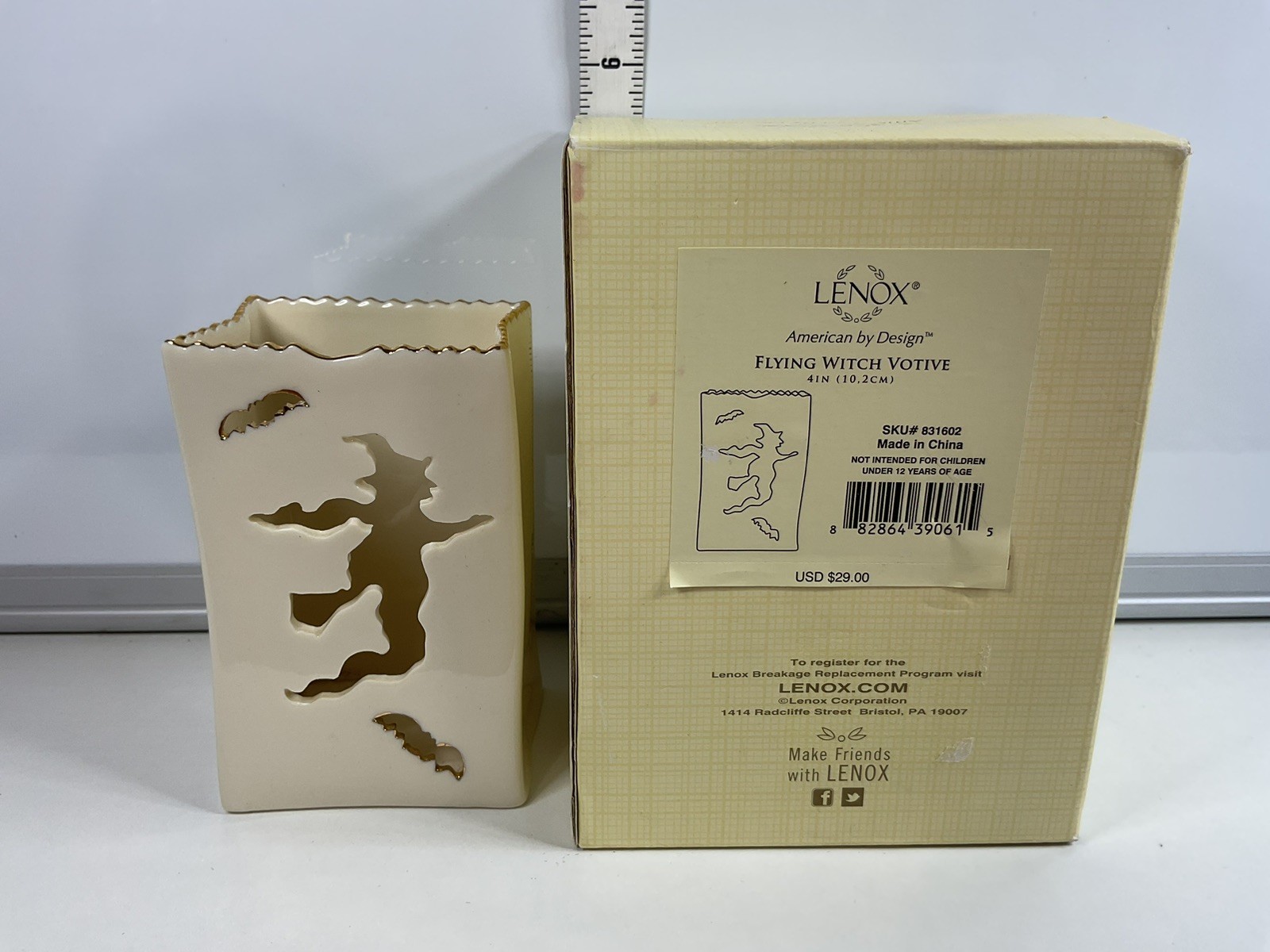 Lenox Flying Witch Votive Holder IOB 