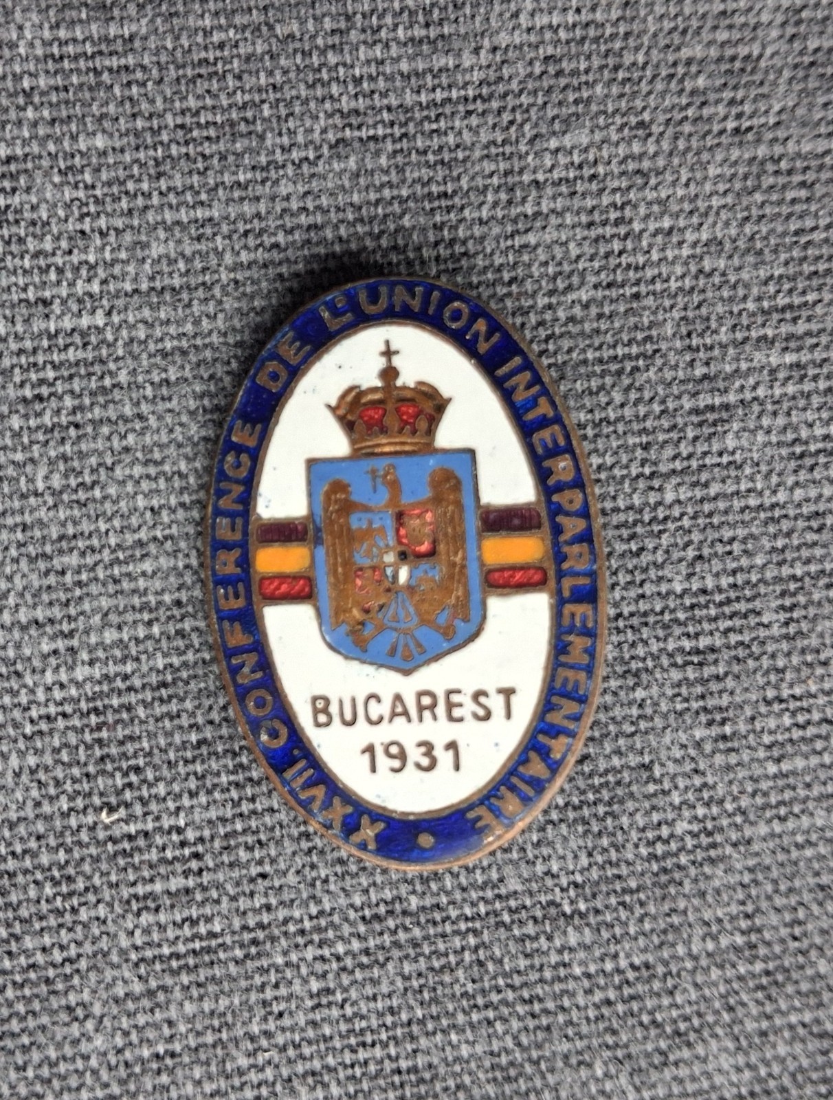 1931 Bucharest Inter-Parliamentary Union Conference badge