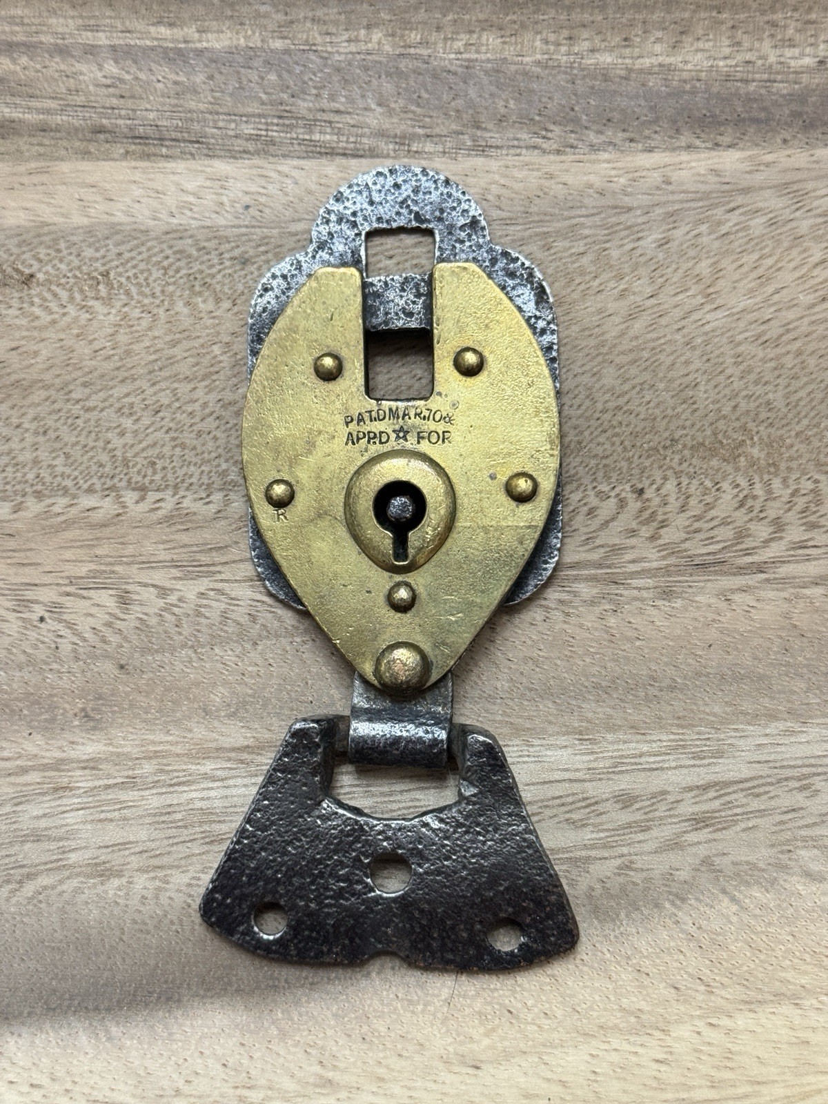 Vintage Antique Star Lock Works Steamer Trunk Lock No Key