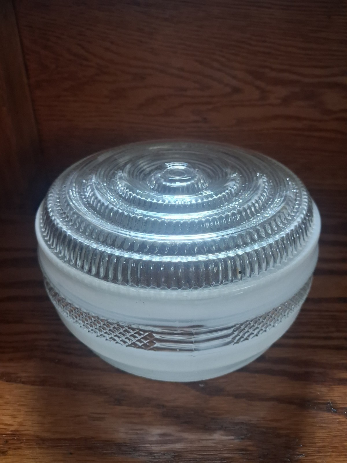 1950s Vintage Glass Round Ceiling Mounted Indoor Ceiling Light Fixture Cover