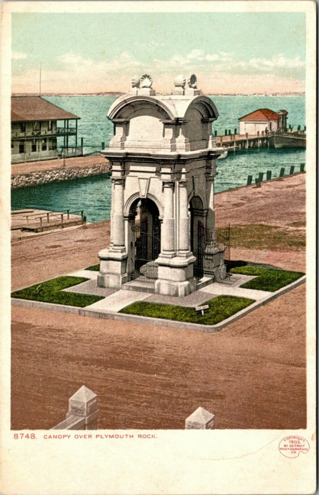 Canopy over Plymouth Rock Massachusetts postcard