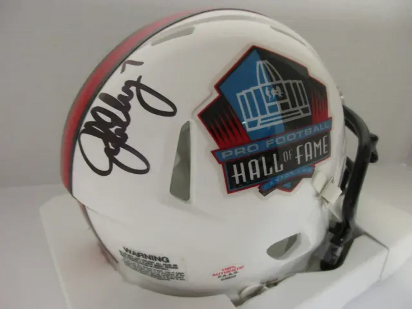 John Elway of the Denver Broncos signed autographed HOF mini football helmet PAA