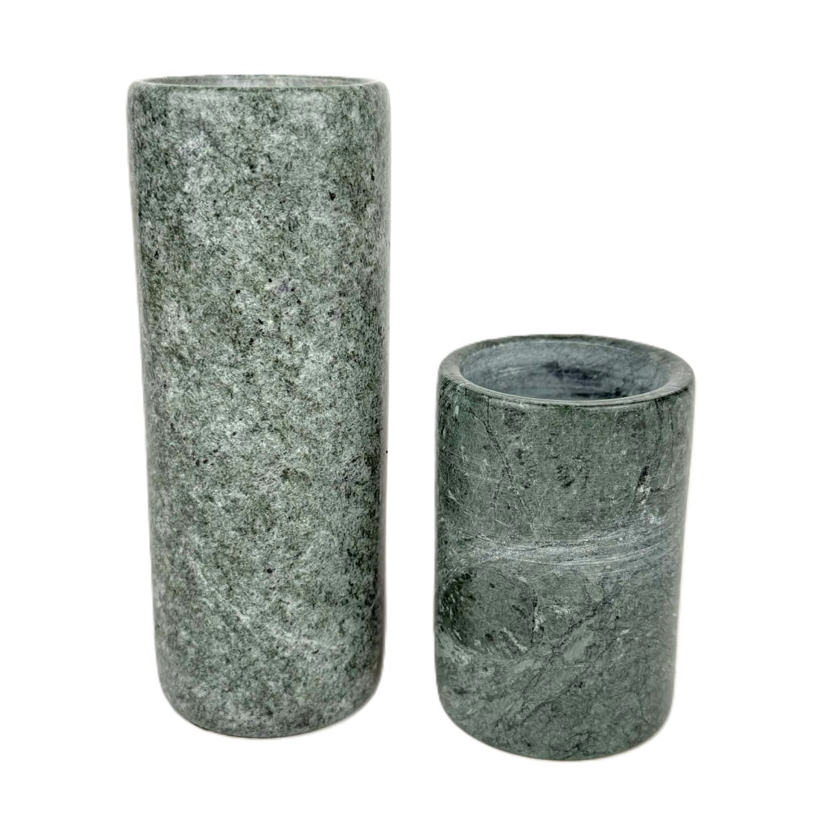 Vintage Green Marble Candlestick Holder Set - 5\