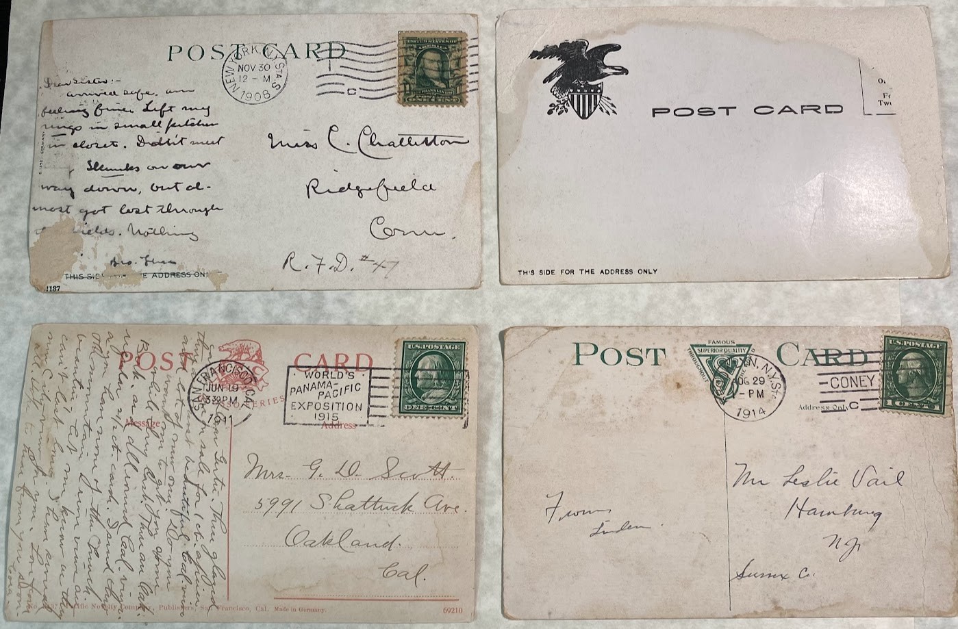 1908-1990s USA Vintage Postcards & Old stamps, WWII World at War, Army Free Mail