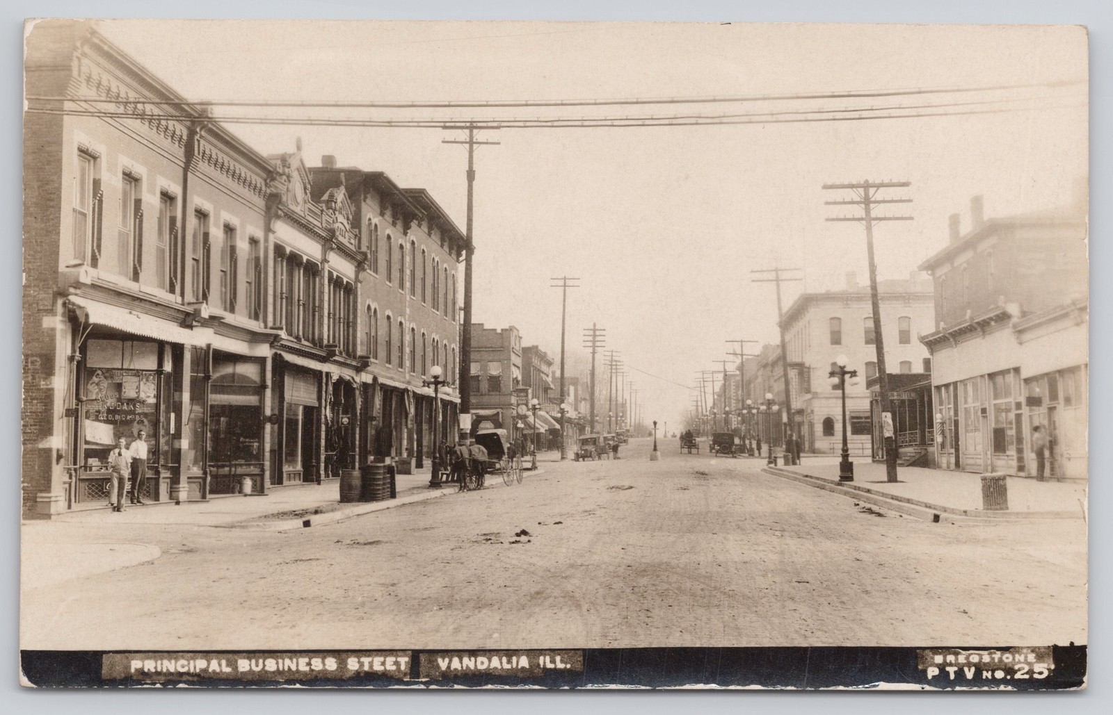 Vandalia, Illinois Principal Business Street Bregstone RPPC Unposted