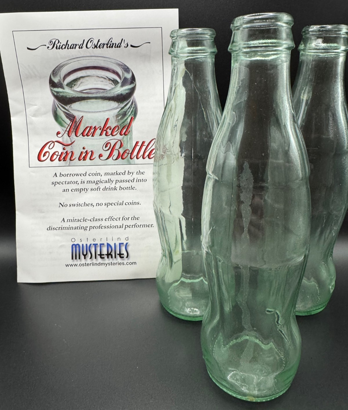 Richard Osterlind SIGNED COIN IN BOTTLE - 3 Gaffed Bottles Ready to Perform
