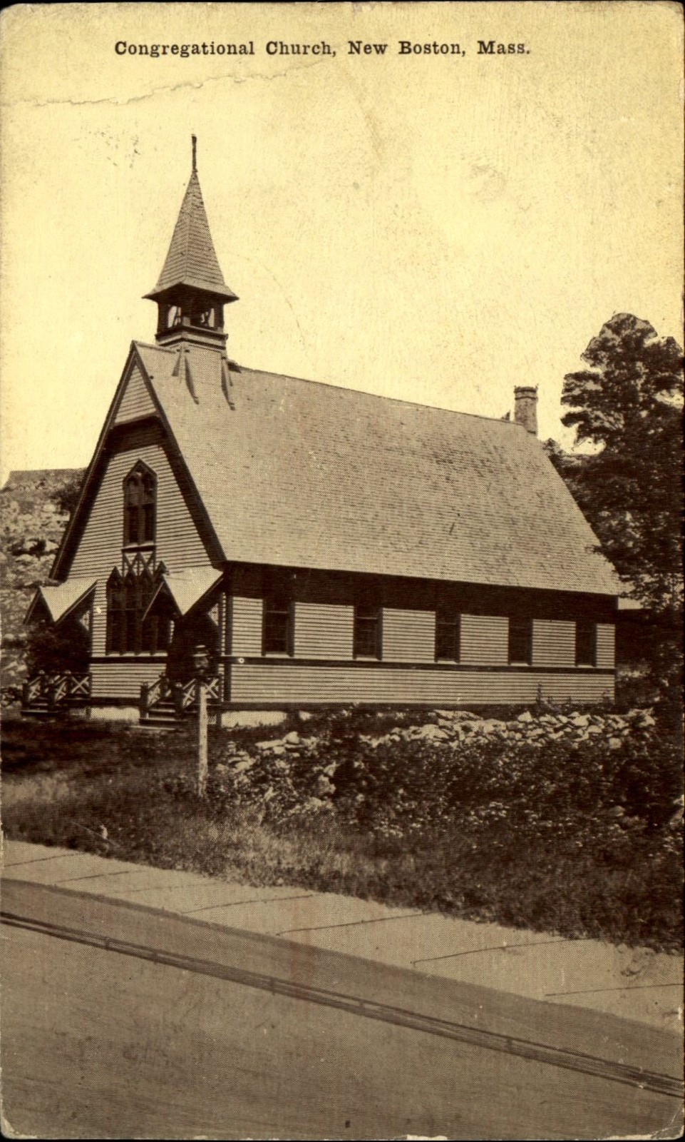 Congregational Church New Boston Massachusetts MA ~ mailed c1910