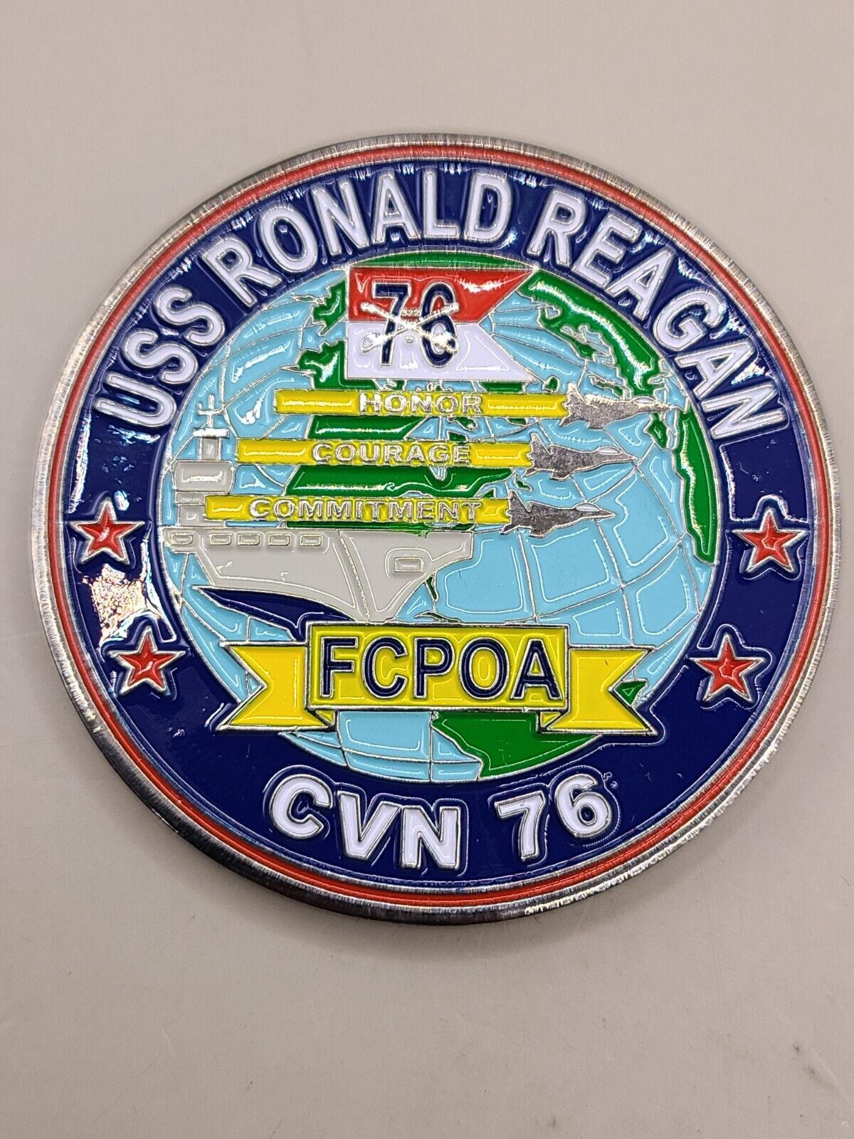 USS Ronald Reagan CVN 76 FCPOA Challenge Coin 2