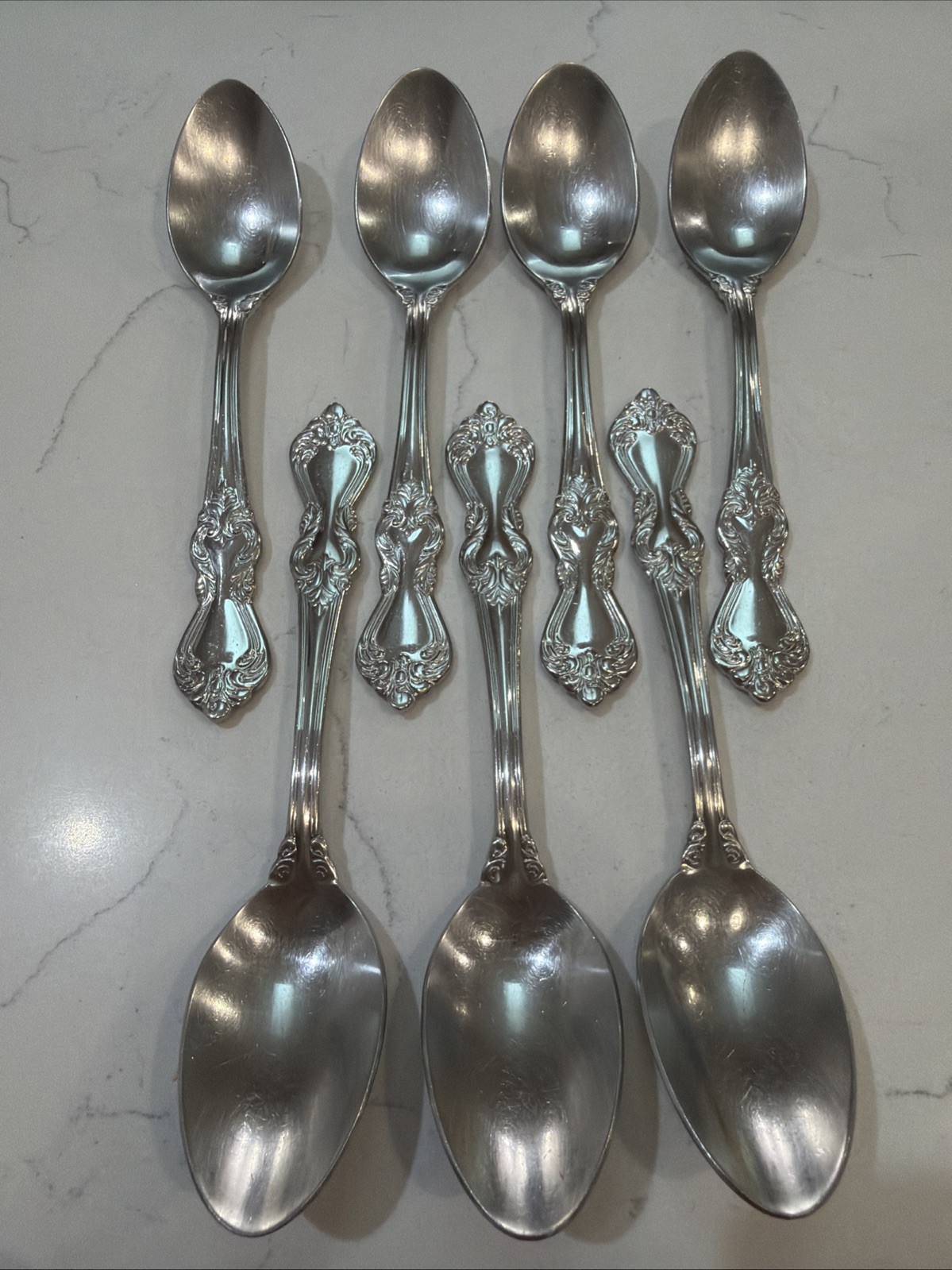 Reed & Barton 18/10 Stainless Heritage Mint Ltd Marlborough 7 Oval Soup Spoons