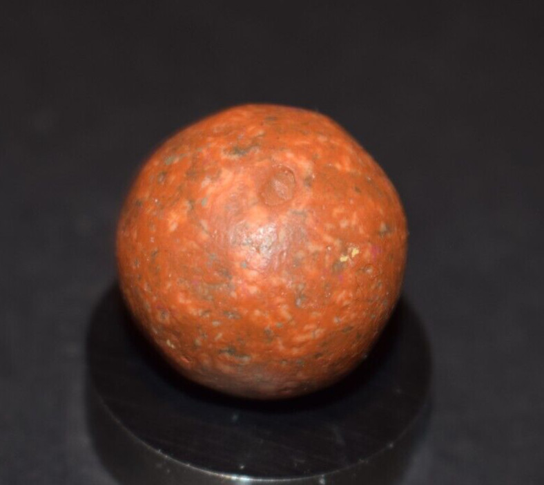 Antique Victorina Era, Orange Sunshine Clay Toy Marble Size .812