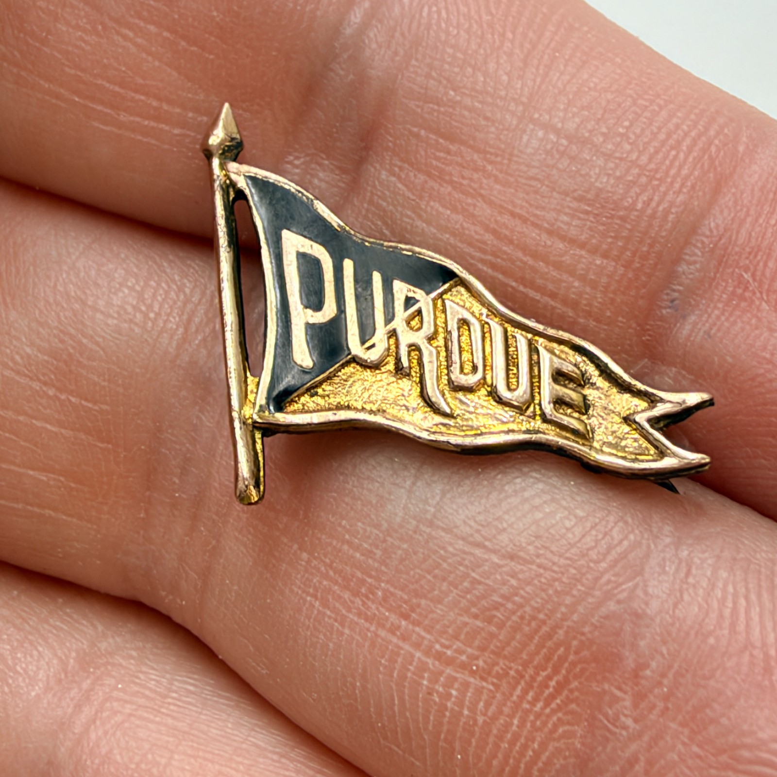 Vintage Purdue University Pennant Flag Lapel Pin Boilermakers College
