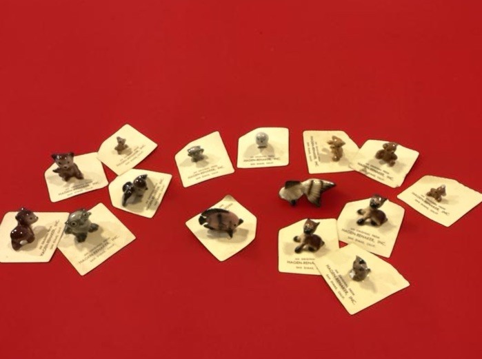 Hagen Renaker Mixed Lot of 15 Miniature Figurines, Bear Fish Owl Boxer Dog Cat